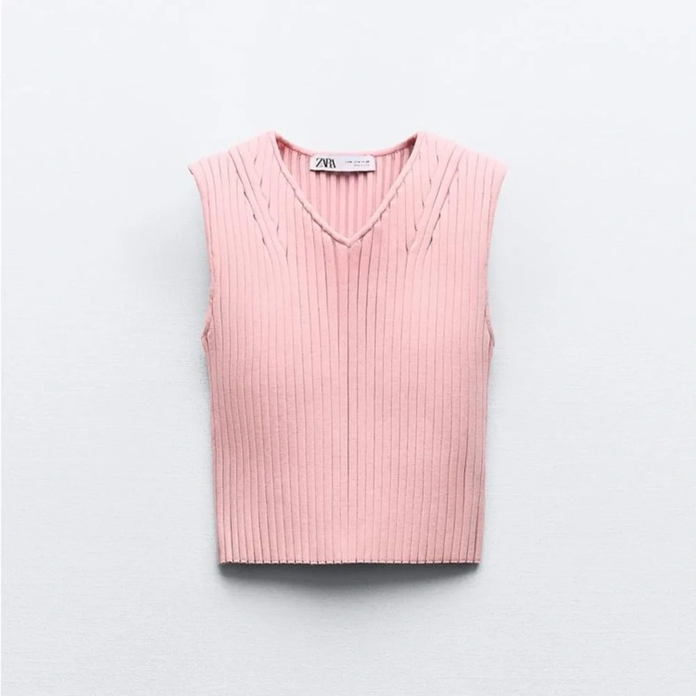 Zara Pink Ribbed Knit Two-Piece Skirt Set